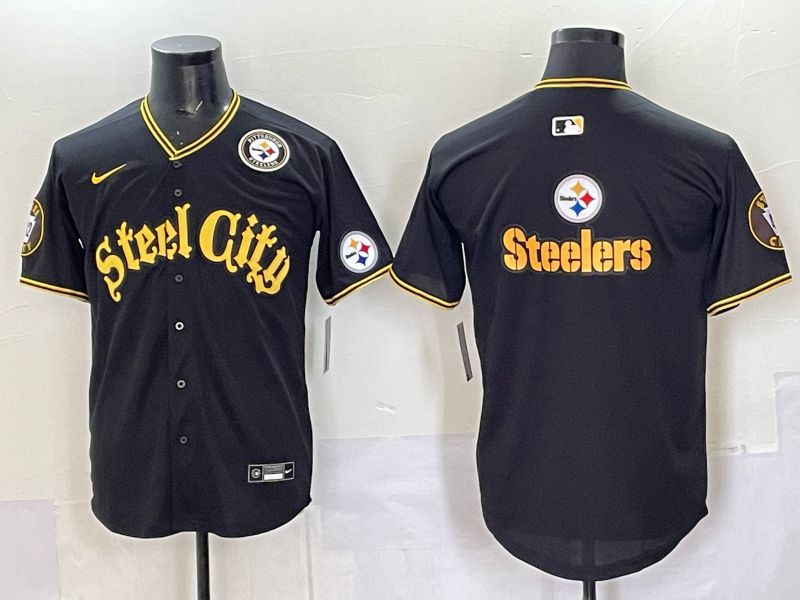 Men 2025 Nike Pittsburgh Steelers Blank Black Limited NFL Jersey style 0067->pittsburgh steelers->NFL Jersey